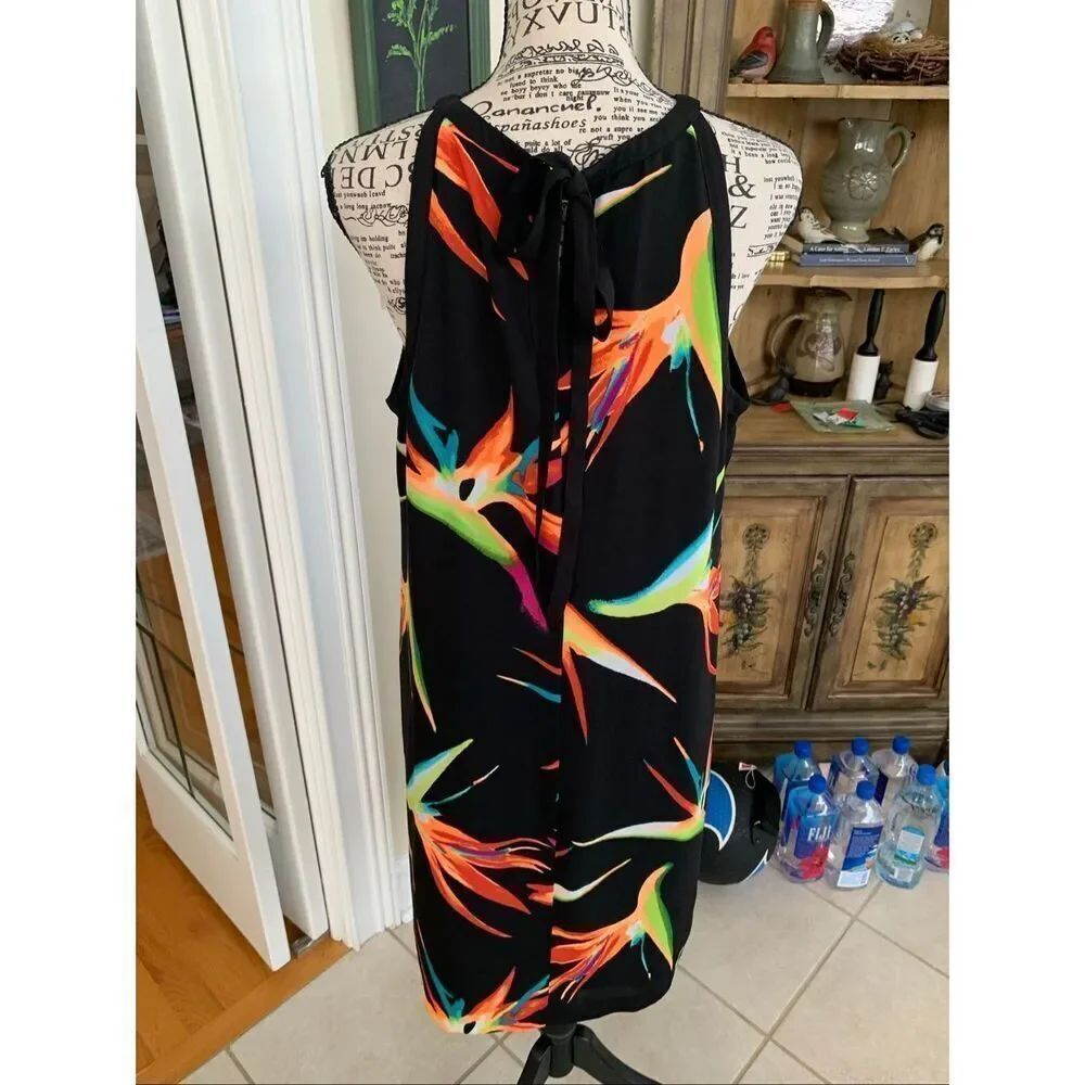 Worthington Black Bird Of Paradise Sheer Dress